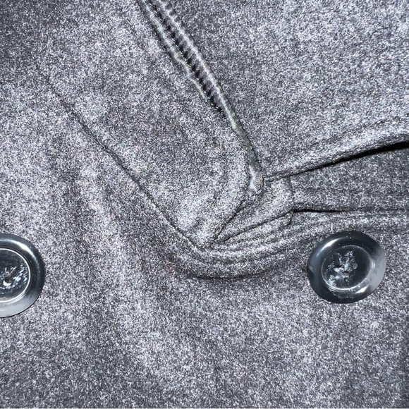 Guess size M charcoal gray wool blend double breasted mid length lined Pea Coat - Picture 10 of 16